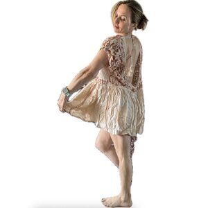 Free People Light Pink Bohemian Dress